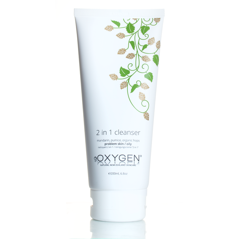 Oxygen Skincare | 2 in 1 Cleanser with Hops | For Problem & Oily Skin | Uplifting & Refreshing - Oxygen Skincare