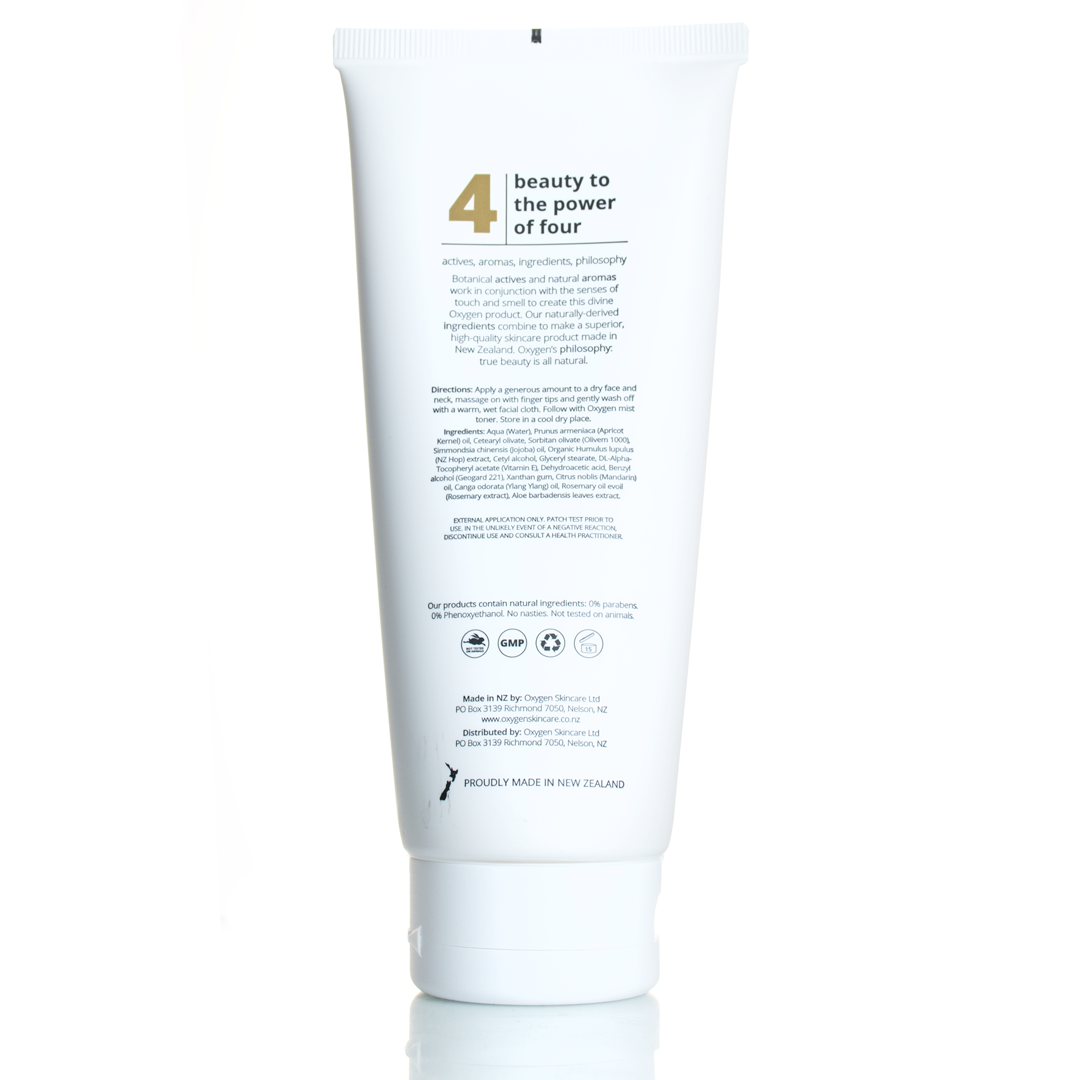 Oxygen Skincare | Crème Cleanser with Hops  for Sensitive and Dry Skin | Makeup Remover - Oxygen Skincare