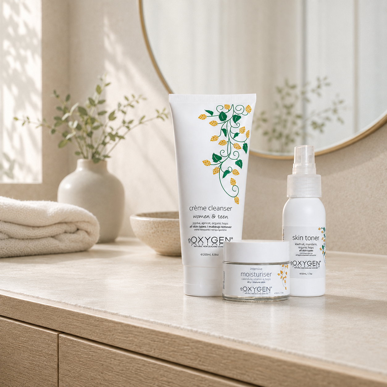 Skincare Pack for Dry and Mature Skin | Creme Cleanser, Intensive Moisturiser, Toner