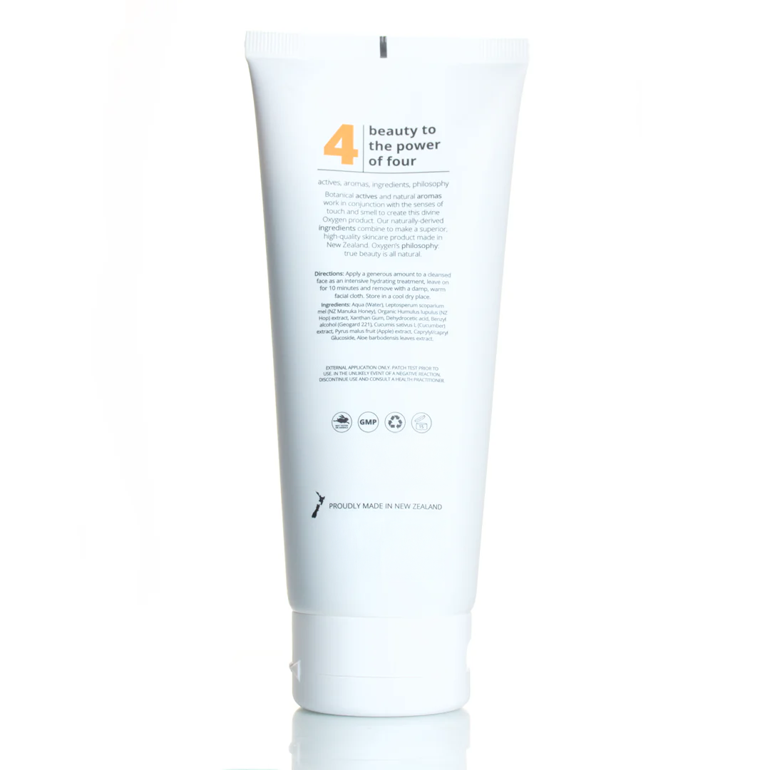 Manuka Honey and Hops Face Masque for all skin types 100ml | Oxygen Natural Skincare
